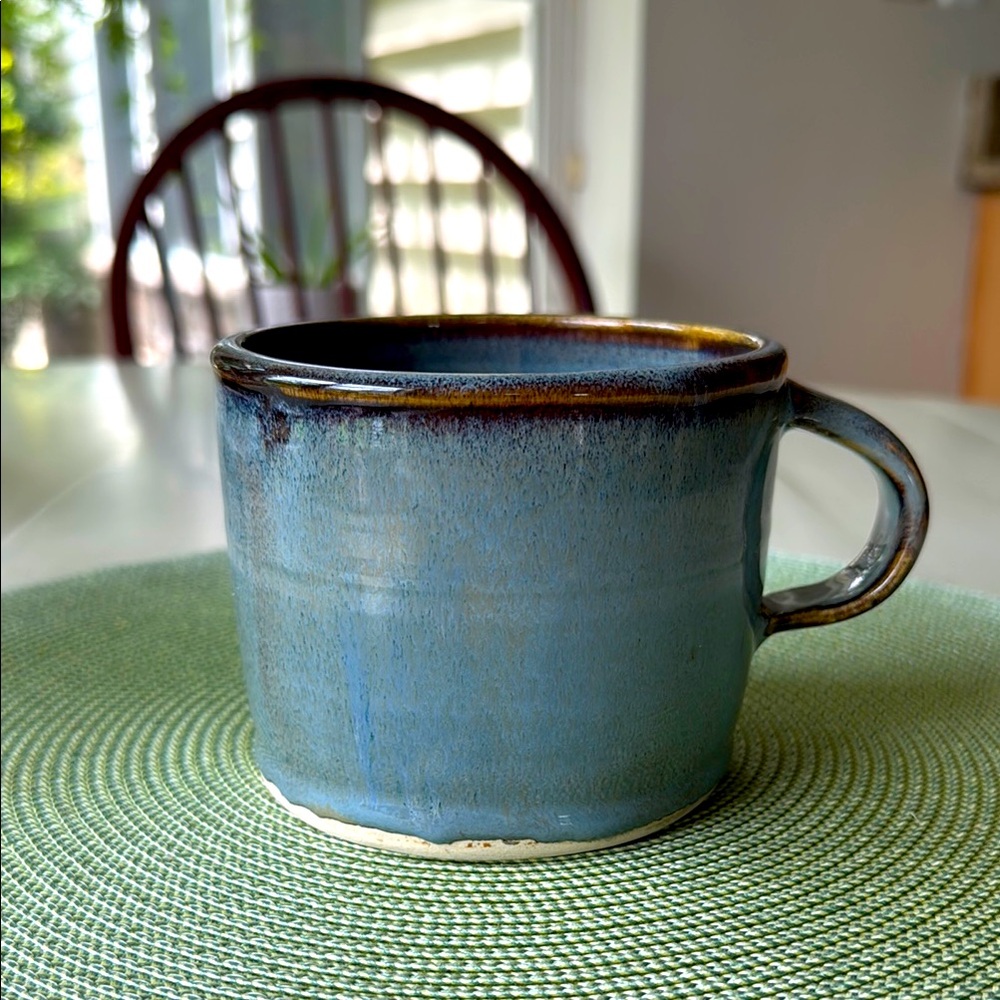 Handcrafted Blue Ceramic Mug 4” Diameter ☕️